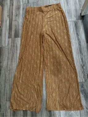 Fashion Nova Caramel Wide Leg Textured Pants swim cover up